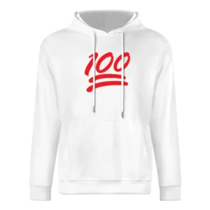 100 Emoji Perfect Score Fun Popular One Hundred Percent Graphic T Shir European Size Men Hoodie