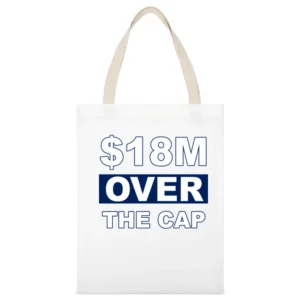 18 Million Over The Cap Nikita Kucherov Tampa Bay Hockey Graphic T Shi White Canvas Tote Shopping Bag