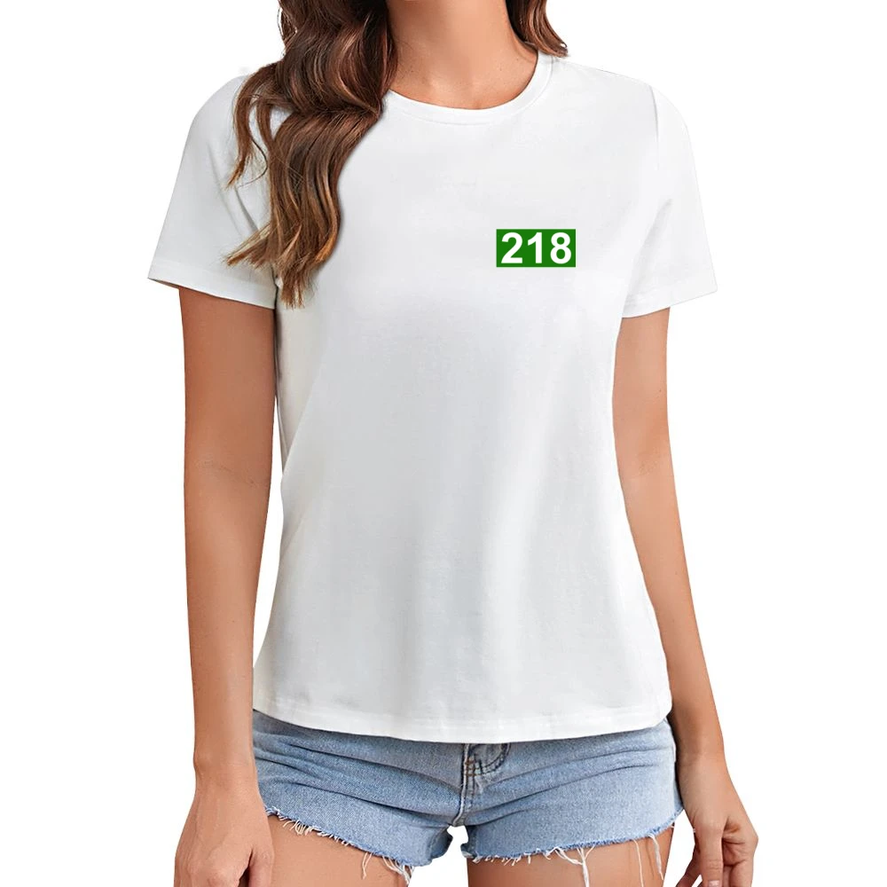 218 Squid Game Player Asian Size Women Ladies T-shirt