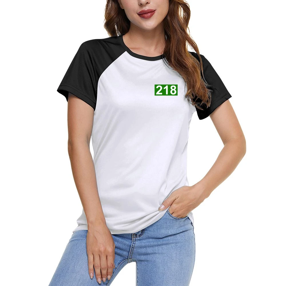 218 Squid Game Player Women Ladies Short Sleeve T-Shirt