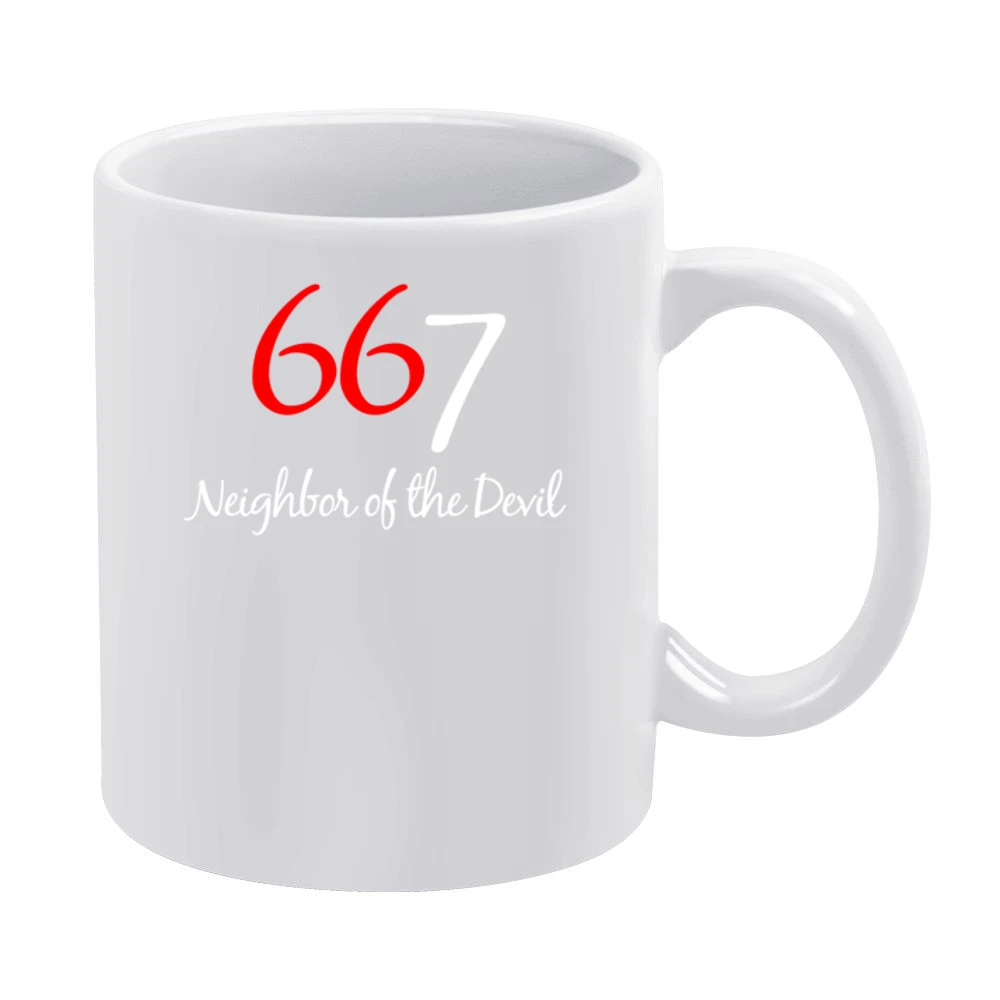 667 Neighbor Of The Devil Fun 666 Graphic White Mug