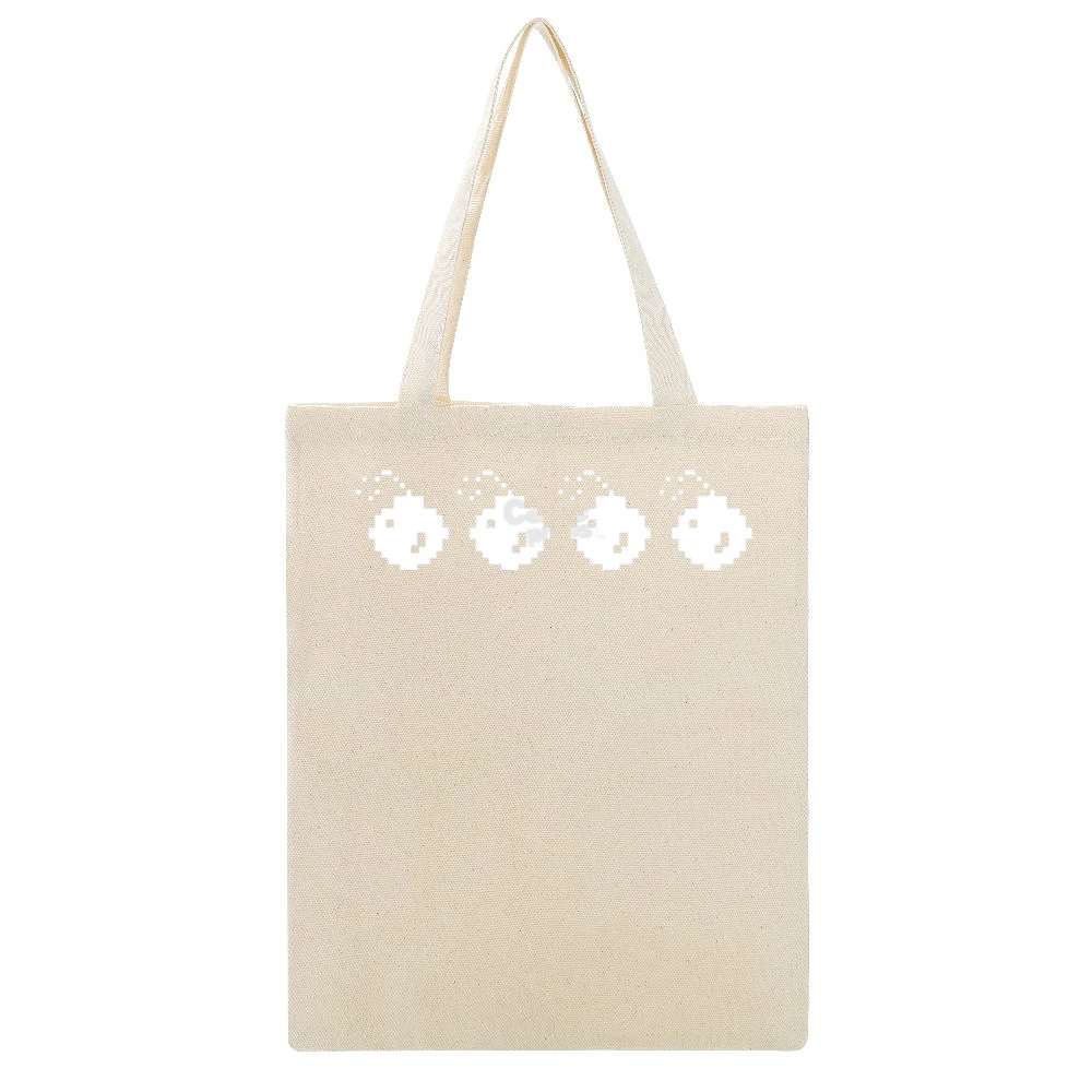8 Bit Bombs Video Game Retro 80s Beige Canvas Tote Shopping Bag