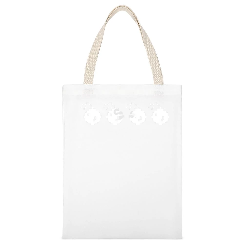 8 Bit Bombs Video Game Retro 80s White Canvas Tote Shopping Bag