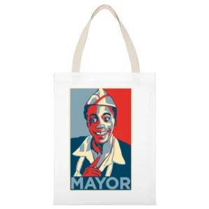 80's Classic -Back to the Future - Mayor Goldie Wilson Hope White Canvas Tote Shopping Bag