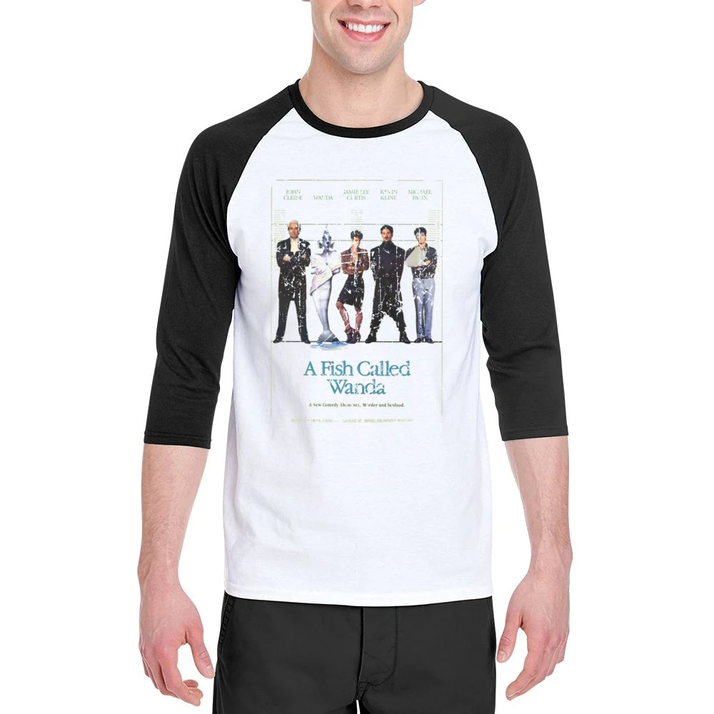 A Fish Called Wanda Movie Poster Retro Aged Look Men 3/4 Sleeve T-Shirt