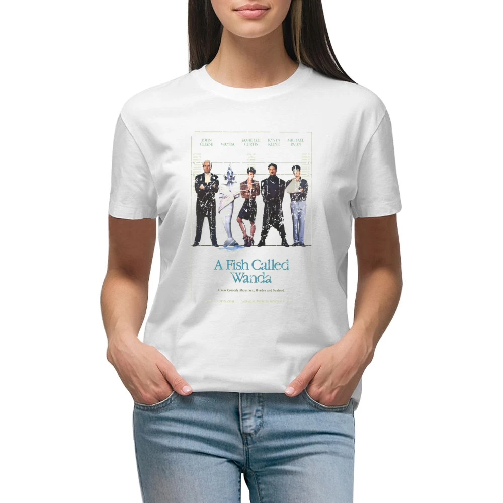 A Fish Called Wanda Movie Poster Retro Aged Look Premium Women Ladies T-shirt