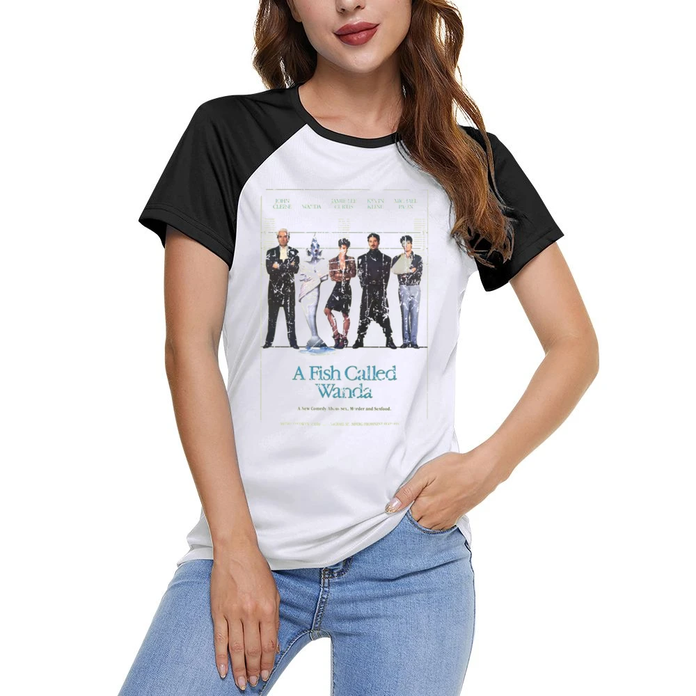 A Fish Called Wanda Movie Poster Retro Aged Look Women Ladies Short Sleeve T-Shirt