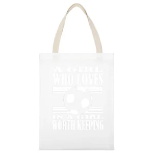 A Girl who love soccer White Canvas Tote Shopping Bag