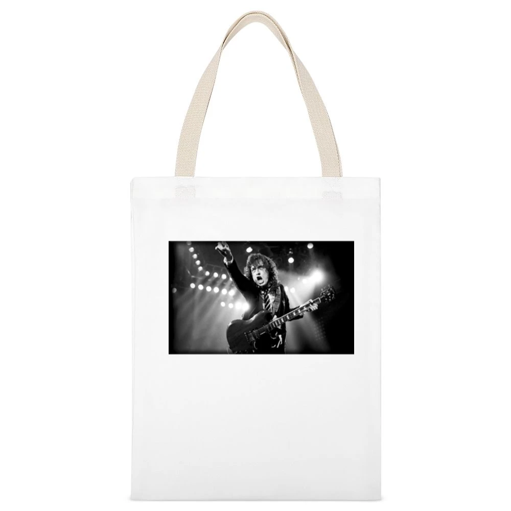 AC DC Angus Young Tshirt (All Colors Available) White Canvas Tote Shopping Bag