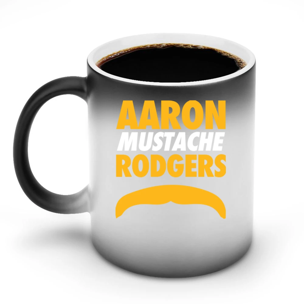 Aaron Rodgers Mustache Green Bay Football Funny Discoloration Mug