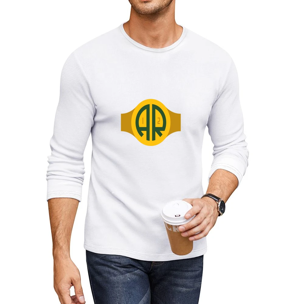 Aaron Rogers logo Packers Tshirt Men CrewNeck Long Sleeve T-Shirt