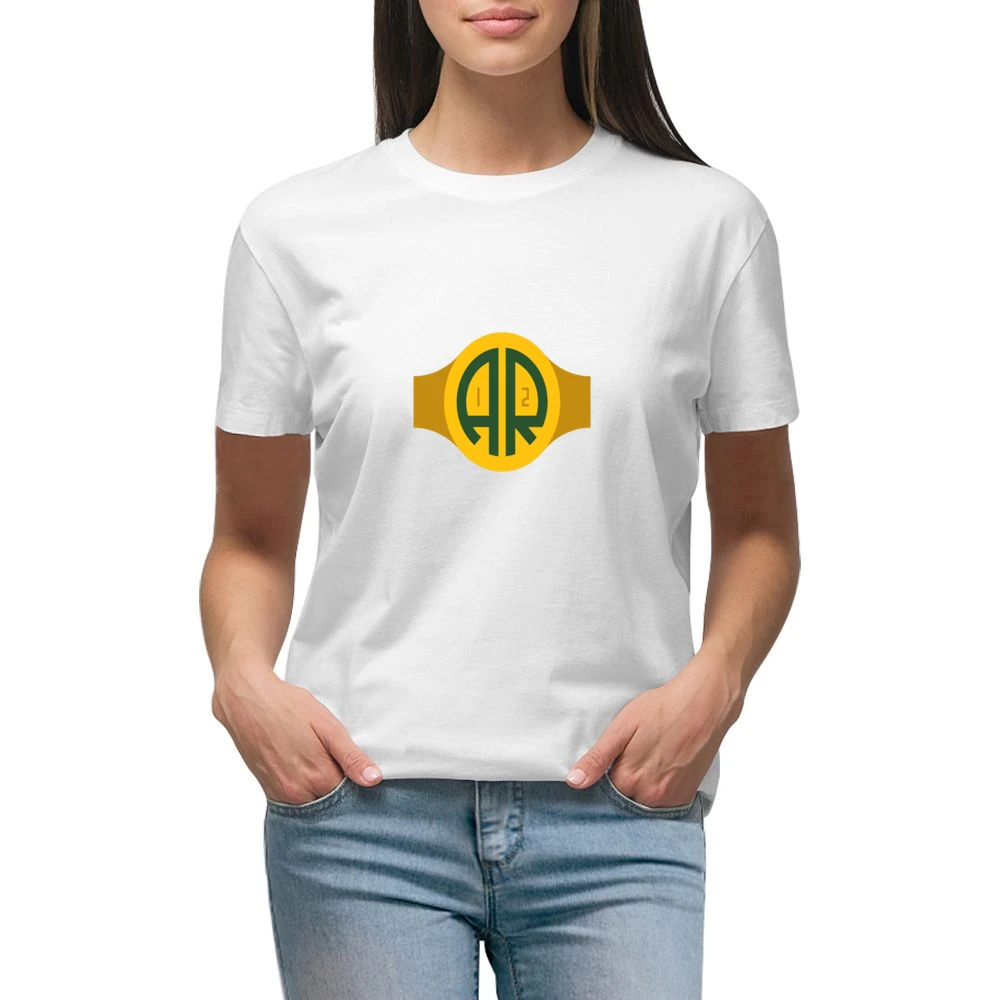 Aaron Rogers logo Packers Tshirt Premium Women Ladies T-shirt