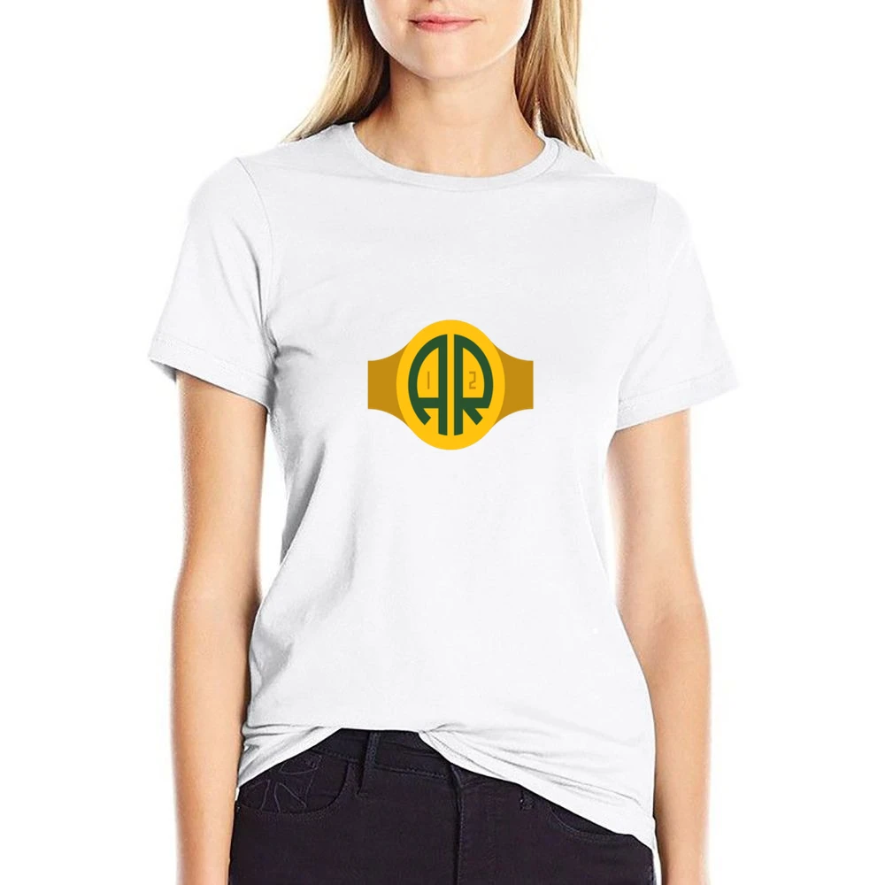 Aaron Rogers logo Packers Tshirt US Size Women Ladies T-shirt