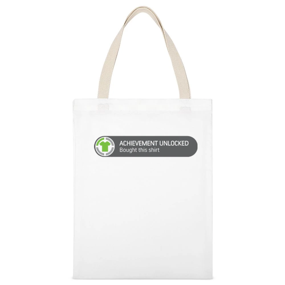 Achievement unlocked bought this shirt White Canvas Tote Shopping Bag
