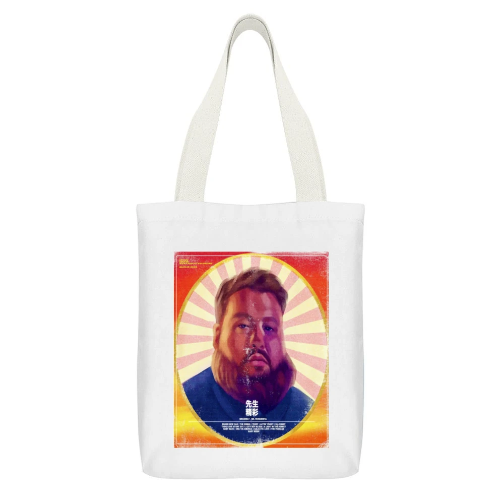 Action Bronson Mr Wonderful Tshirt (all Styles And Colors Available) White Canvas Tote Shopping Bag With Interior Pocket