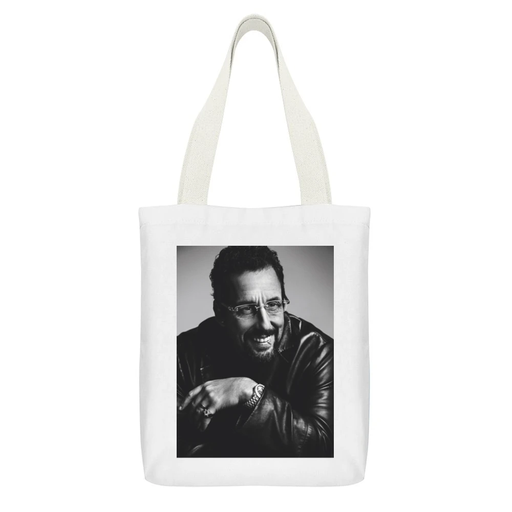 Adam Sandler Uncut Gems Cool Film White Canvas Tote Shopping Bag With Interior Pocket
