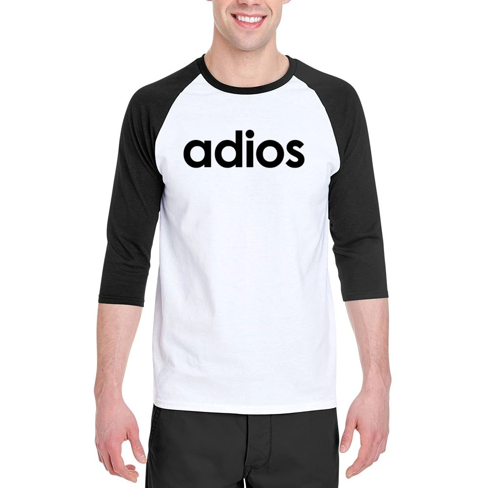 Adios Fun Cool Popular Sports Parody Graphic Men 3/4 Sleeve T-Shirt