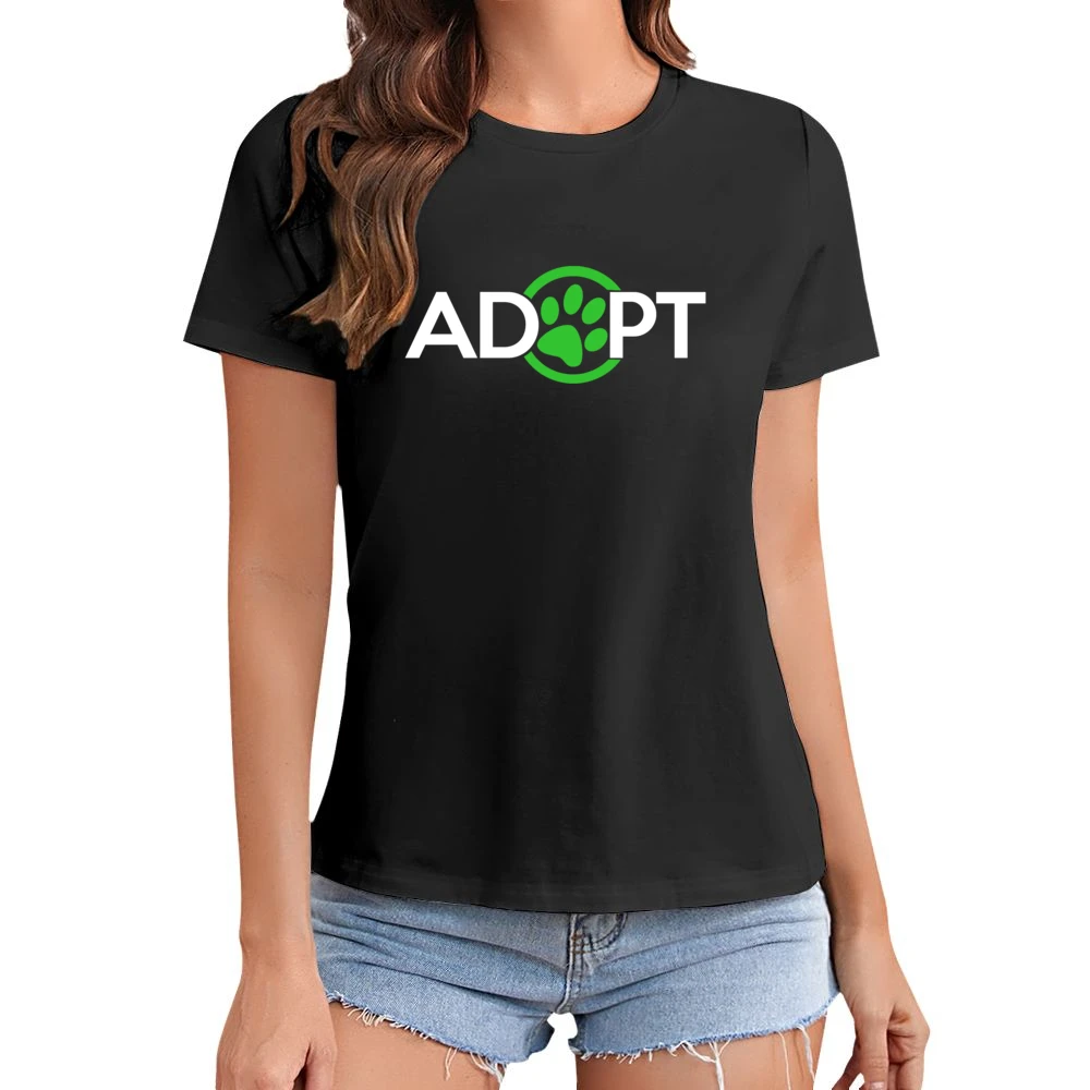 Adopt Fun Dog Cat Lover Kate Upton Rescue Asian Size Women Ladies T-shirt