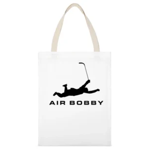 Air Bobby Orr Funny Boston Bruins Hockey Legend Sports Yellow White Canvas Tote Shopping Bag