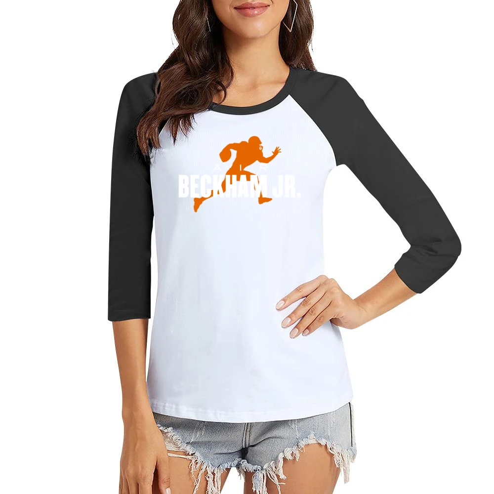 Air Odell Beckham Jr Obj Cleveland Football Fan Parody Women Ladies 3-4 Sleeve T-Shirt