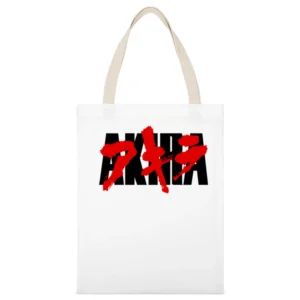 Akira Katsuhiro Otomo cyberpunk manga post-apocalyptic Neo-Tokyo Lligh White Canvas Tote Shopping Bag