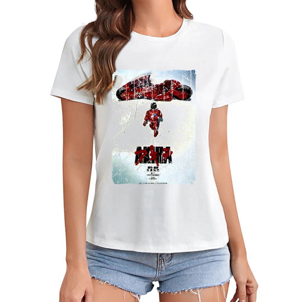 Akira Movie Poster Retro Aged Look Asian Size Women Ladies T-shirt