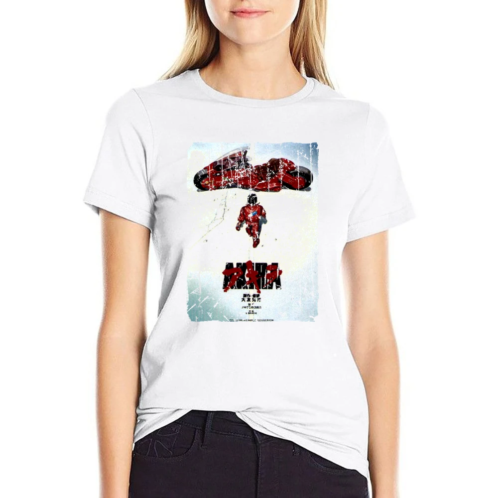 Akira Movie Poster Retro Aged Look US Size Women Ladies T-shirt