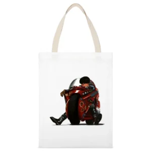 Akira manga anime kaneda riding bike White Canvas Tote Shopping Bag