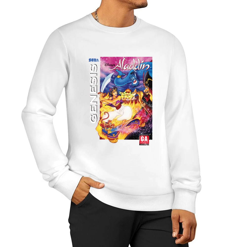 Aladdin Sega Genesis Old School Retro Video Game Fan Distressed T Shir Men Pullover Sweatshirt