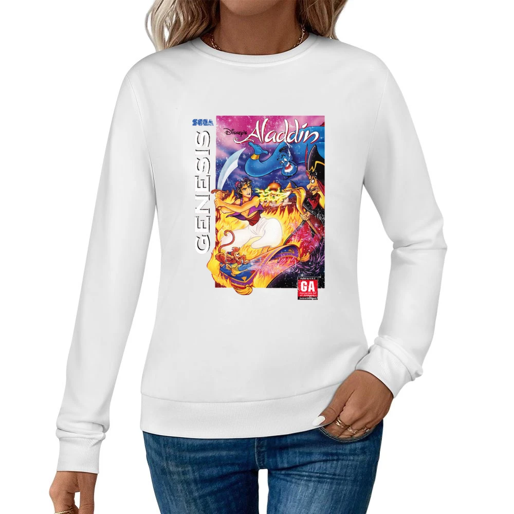 Aladdin Sega Genesis Old School Retro Video Game Fan Distressed T Shir Women Pullover Sweatshirt