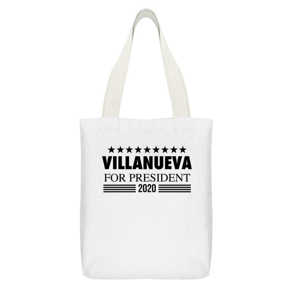 Alejandro Villanueva For President Stand With Him Pittsburgh Football White Canvas Tote Shopping Bag With Interior Pocket