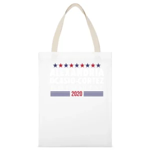 Alexandria Ocasio Cortez For President 2020 Female Democrat American P White Canvas Tote Shopping Bag