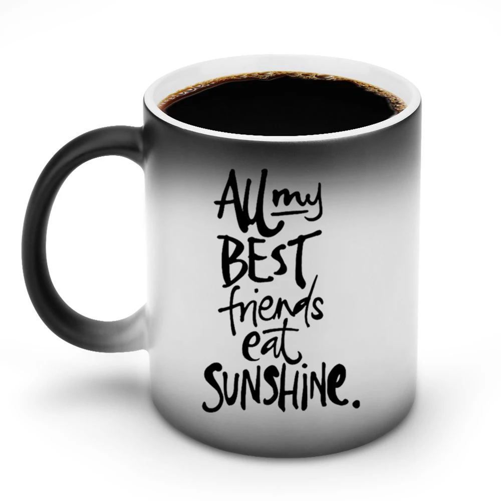 All My Best Friends Eat Sunshine Fun Graphic Tee Shirt Discoloration Mug