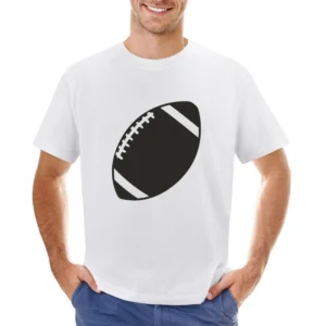 American Football Black and White Silhouette Iconic Sports Asian Size Men T-Shirt