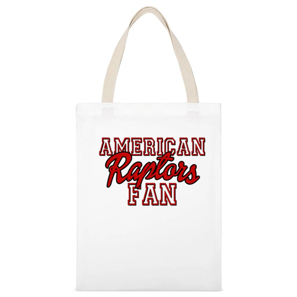 American Raptors Fun Toronto Basketball Fan National League Playoffs G White Canvas Tote Shopping Bag