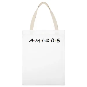 Amigos Fun Cool Spanish Friends Popular Tv Show Sitcom Graphic Tee Shi White Canvas Tote Shopping Bag