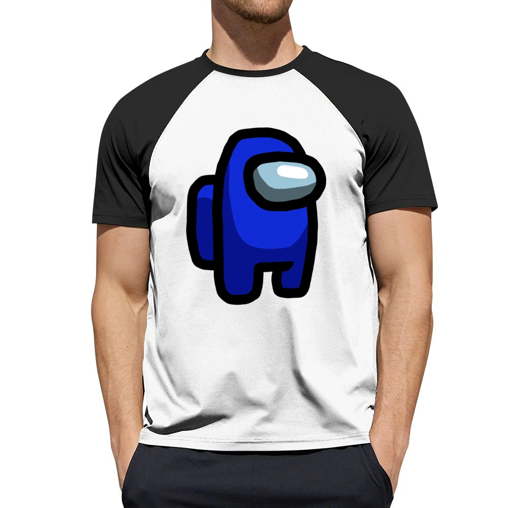 Among Us Blue Character Fun Video Game Fan Men Short Sleeve T-Shirt