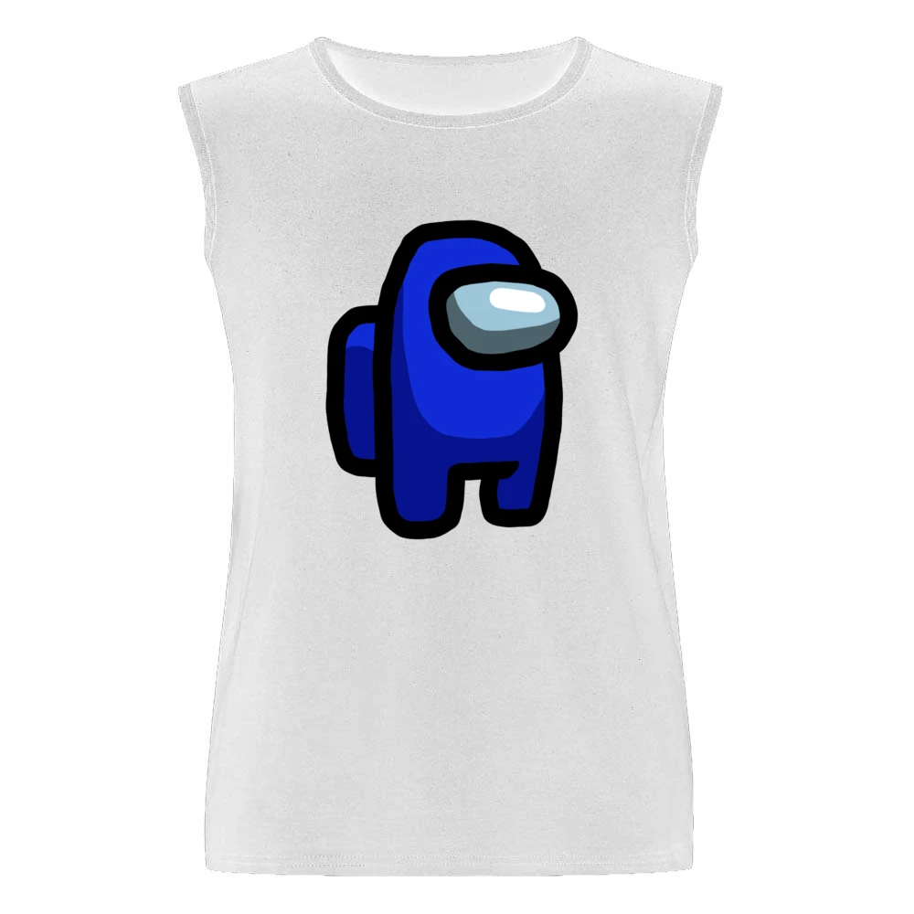 Among Us Blue Character Fun Video Game Fan Men Sleeveless T-Shirt