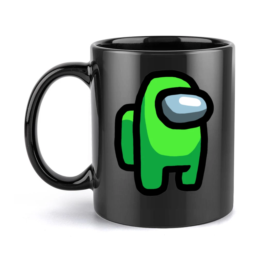 Among Us Lime Green Character Fun Video Game Fan Black Mug