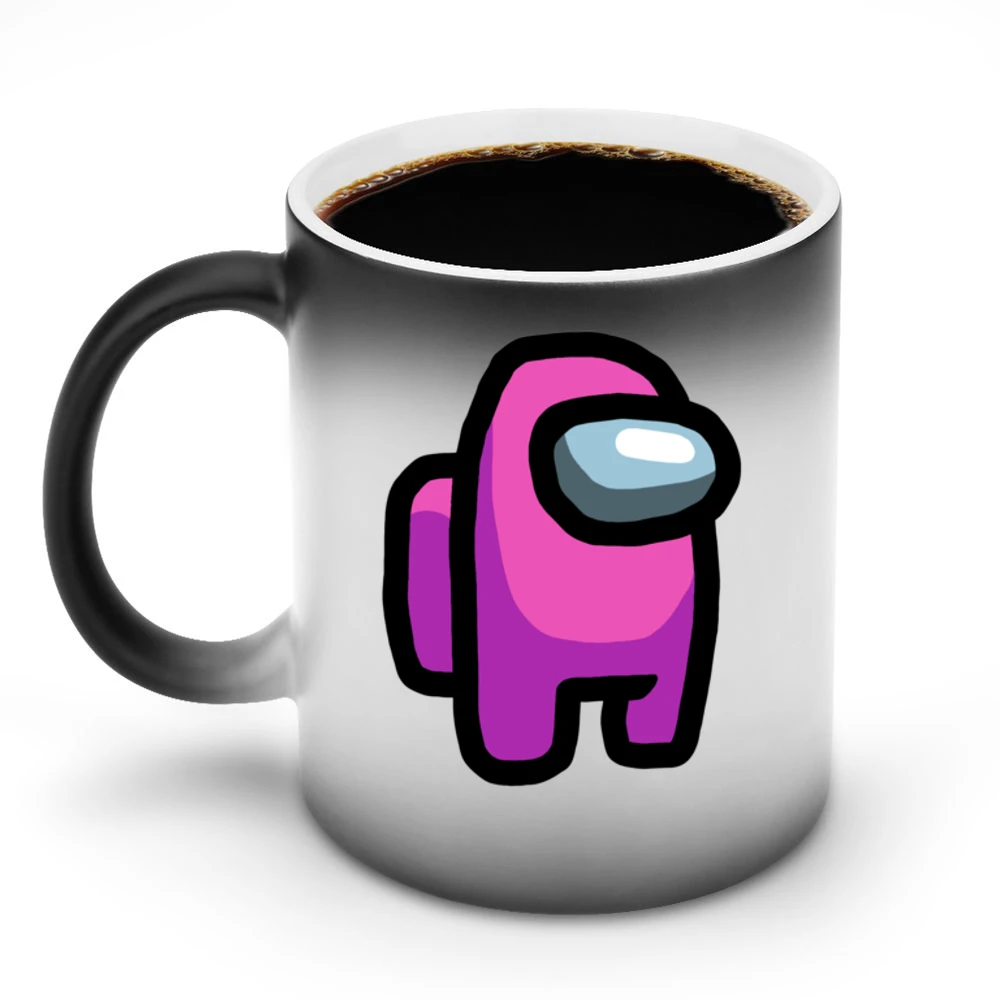 Among Us Pink Character Fun Video Game Fan Discoloration Mug