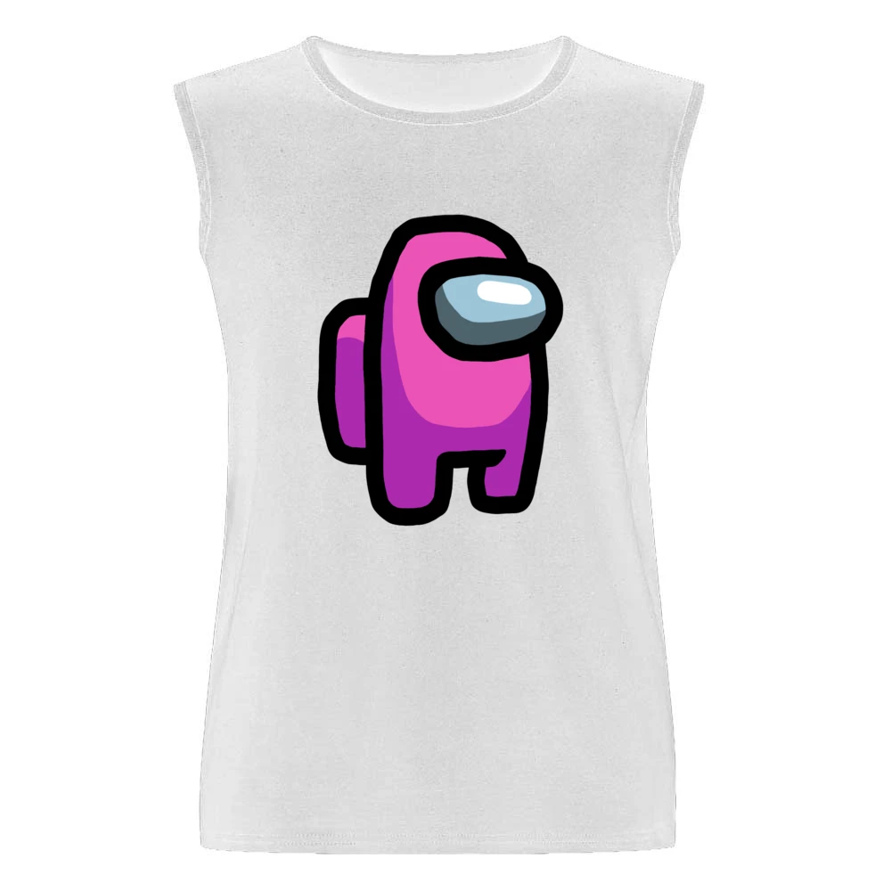 Among Us Pink Character Fun Video Game Fan Men Sleeveless T-Shirt