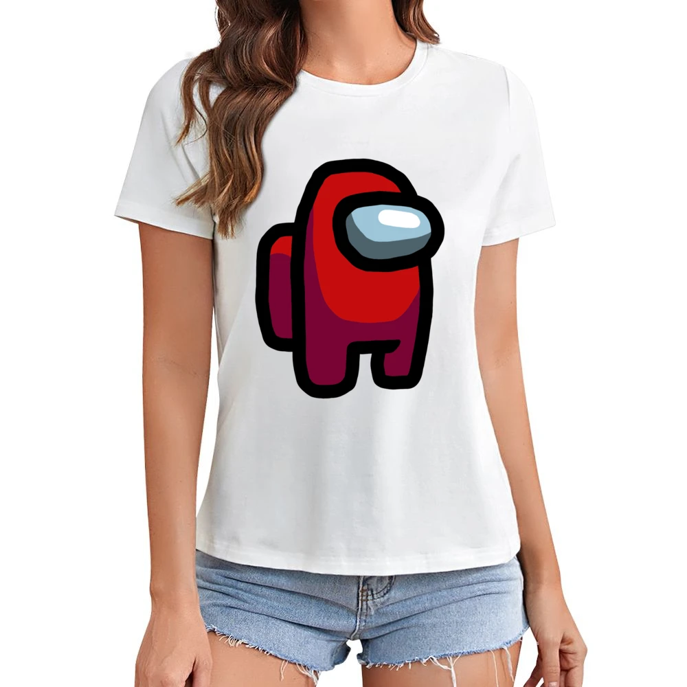 Among Us Red Character Fun Video Game Fan Asian Size Women Ladies T-shirt