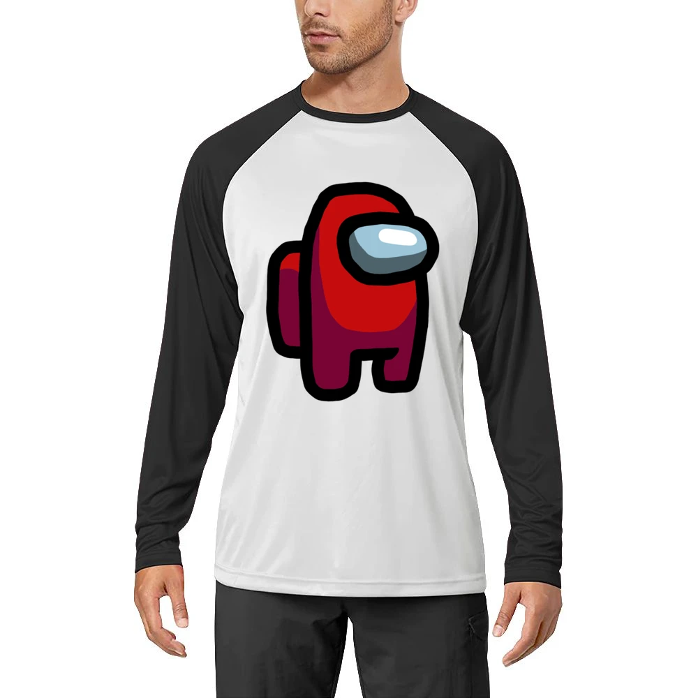 Among Us Red Character Fun Video Game Fan Men Long Sleeve T-Shirt