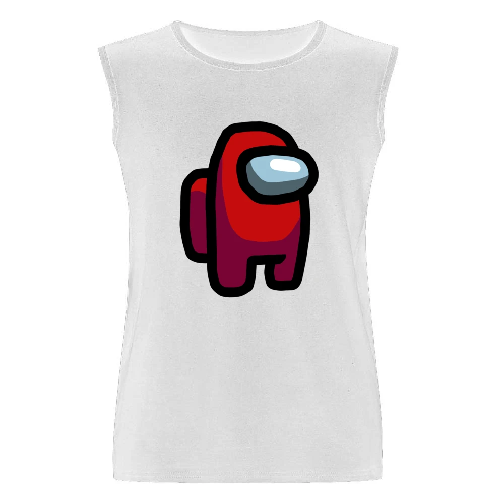 Among Us Red Character Fun Video Game Fan Men Sleeveless T-Shirt