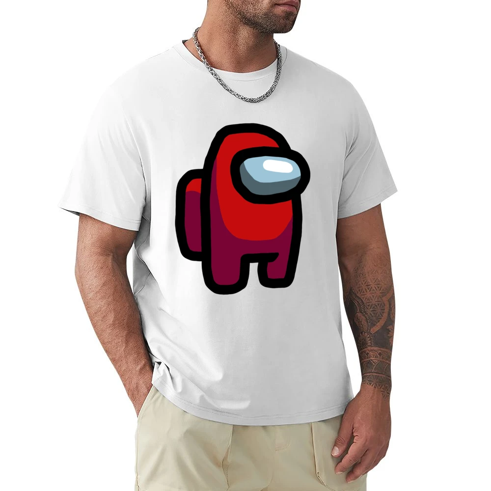 Among Us Red Character Fun Video Game Fan Premium Men T-shirt