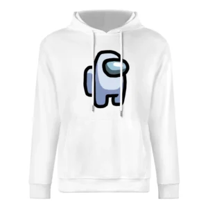 Among Us White Character Fun Video Game Fan European Size Men Hoodie