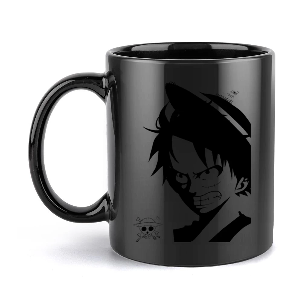 Angry Monkey D Lufffy One Piece straw hat pirates Black Mug