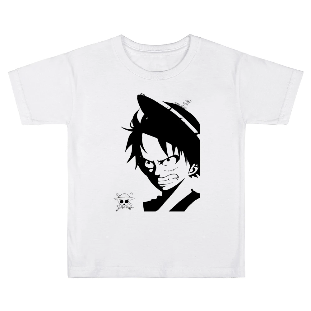 Angry Monkey D Lufffy One Piece straw hat pirates Kids Boys Girls T-Shirt