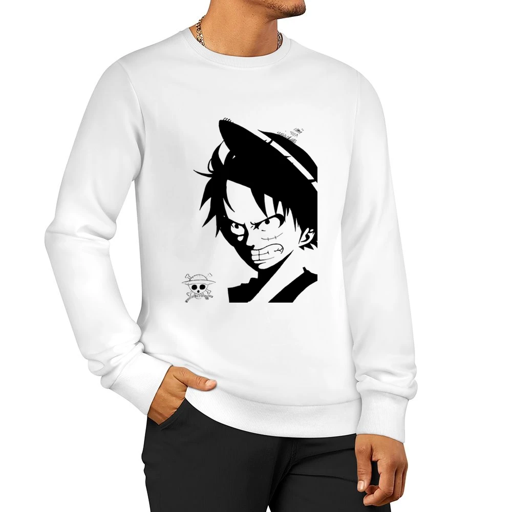 Angry Monkey D Lufffy One Piece straw hat pirates Men Pullover Sweatshirt