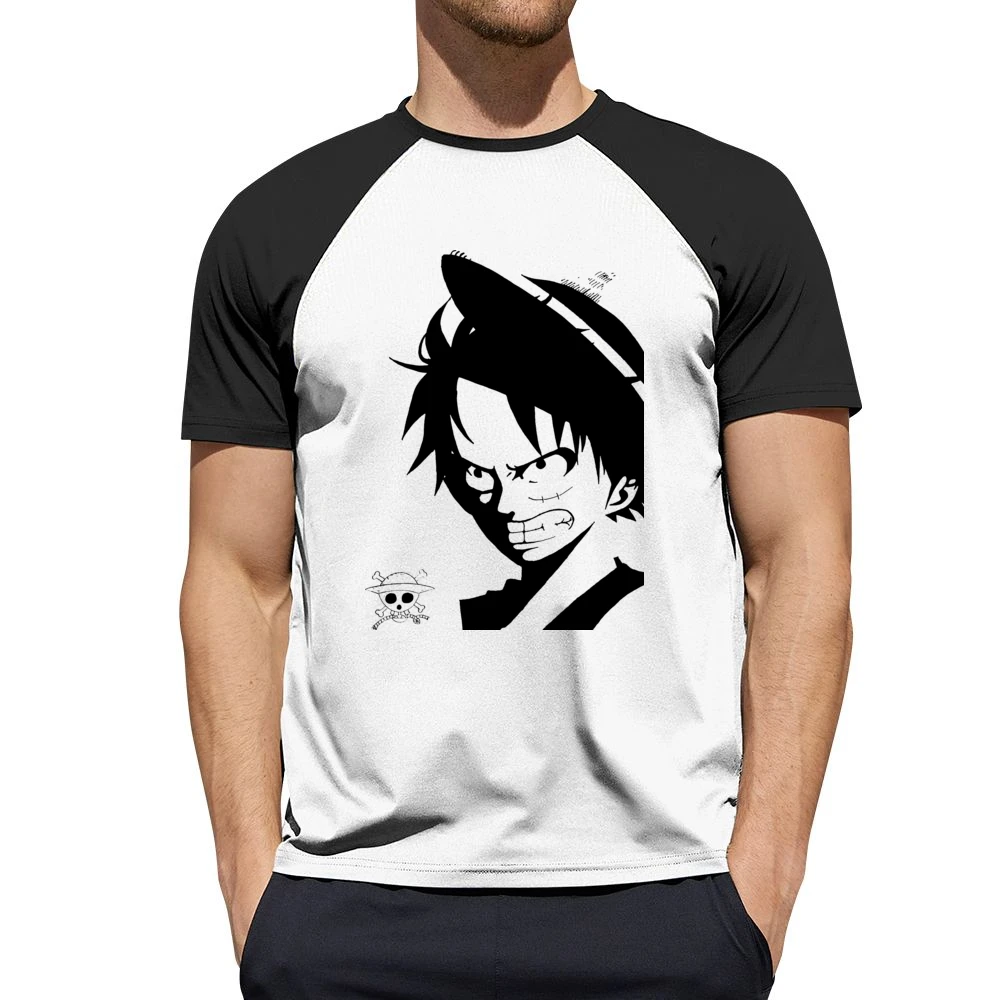 Angry Monkey D Lufffy One Piece straw hat pirates Men Short Sleeve T-Shirt